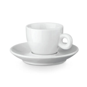 CERAMIC COFFEE CUP AND PLATE SET