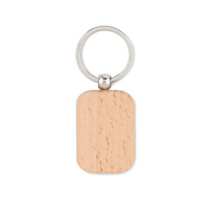 RECTANGULAR SHAPED WOODEN KEY RING