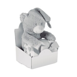 LARGE PLUSH GREY TEDDY BEAR